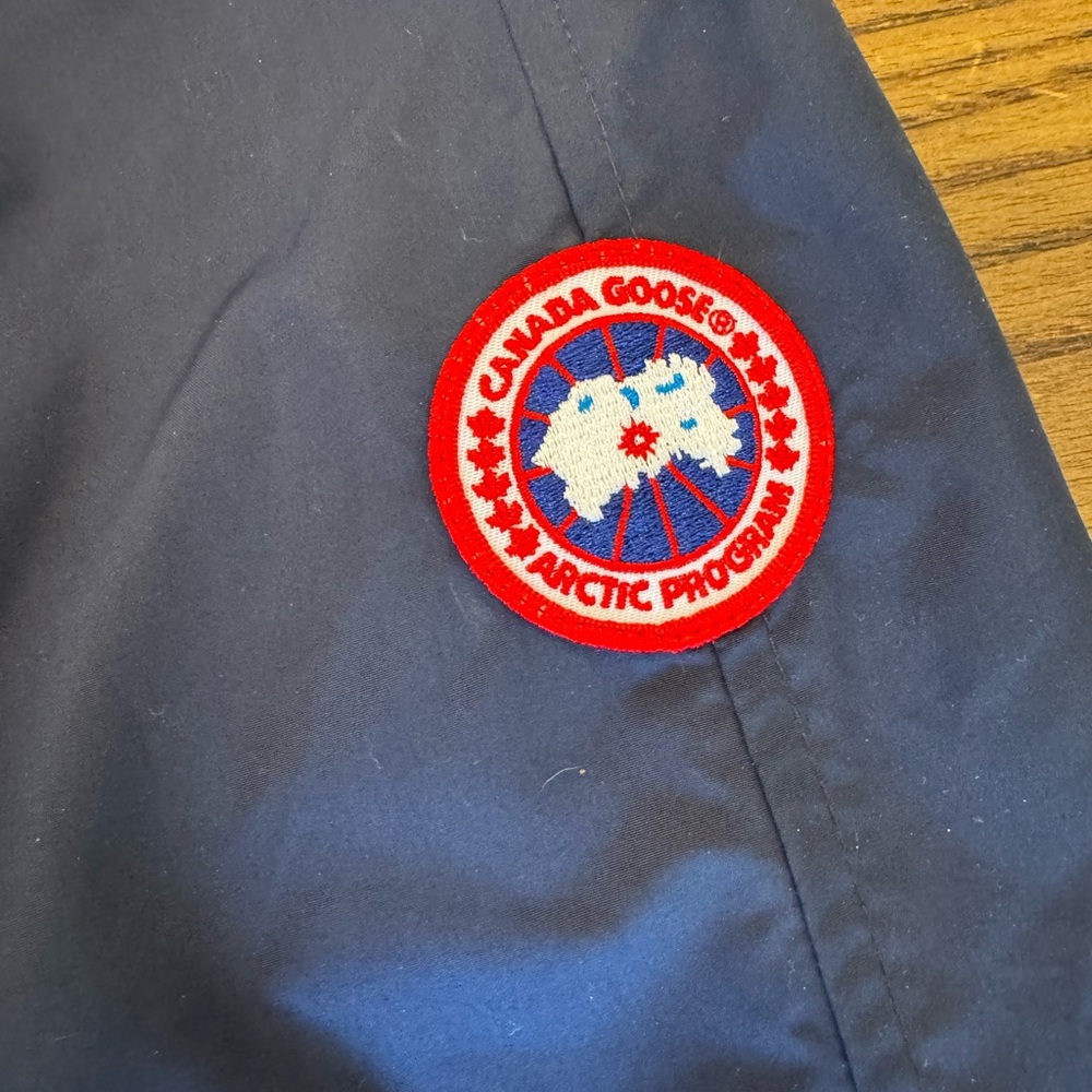 Canada Goose Faber Bomber Dark Blue Jacket with Red Emblem